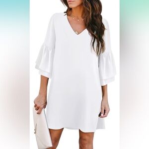 Belongsi Bell Sleeve Bridal Shower Easter Flowy Dress Medium